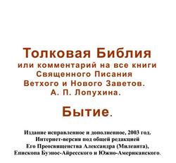 Толковая Библия или комментарий на все книги Священного Писания Ветхого и Нового Заветов